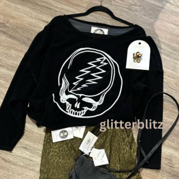 PEOPLE OF LEISURE Grateful Dead Stealie Oversized Pullover Sweatshirt - Picture 5 of 12